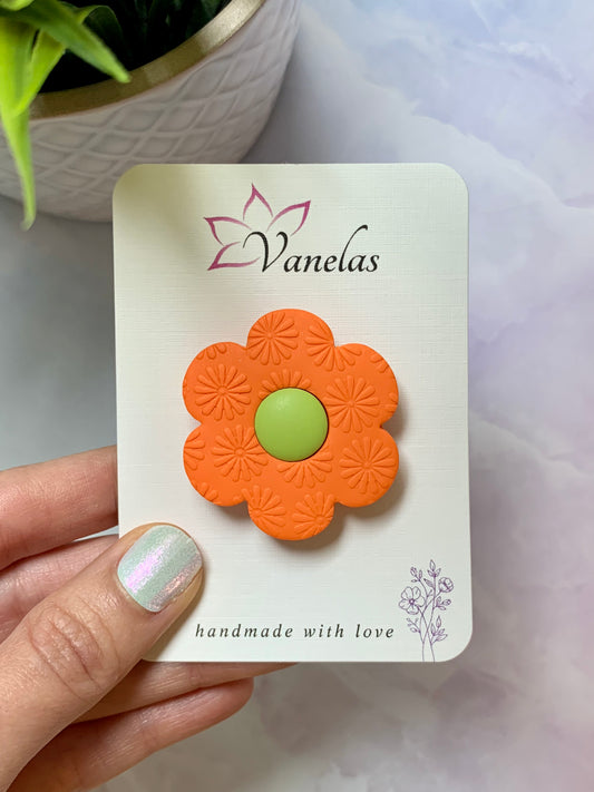 B001 Floral Magnet (Orange)